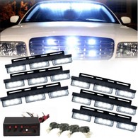 54 LED White Emergency Vehicle Strobe Lights Car Truck Flash Warning Lights for Front Grille/Deck